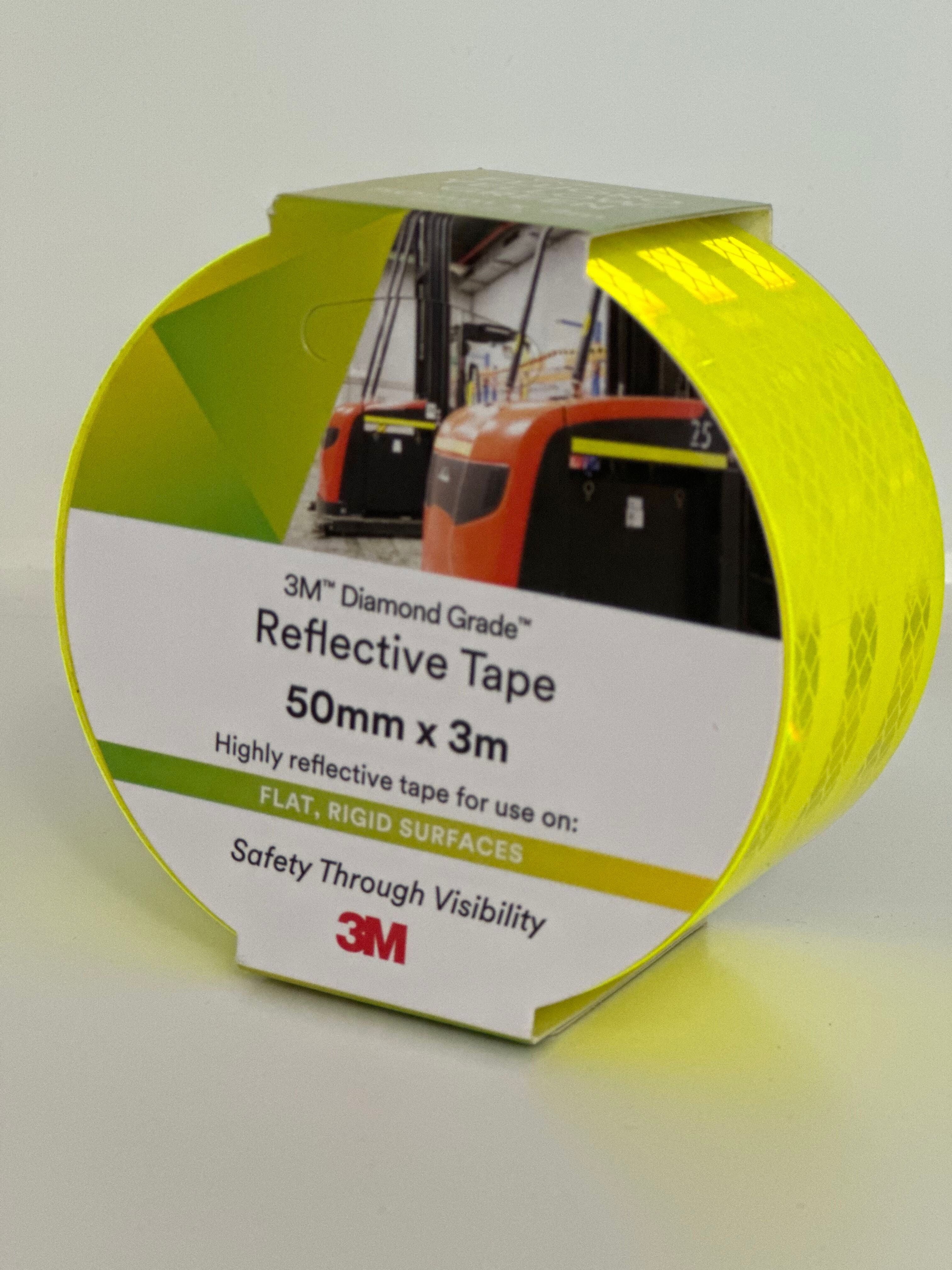 3M 983 Reflective Vehicle Marking Tapes - 50mm x 3m, Fluoro Yellow/Green, Red, Yellow